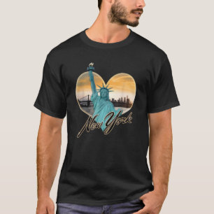 Camiseta NYC New York City Skyline Souvenir Statua de Liber