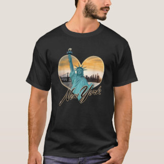 Camiseta NYC New York City Skyline Souvenir Statua de Liber
