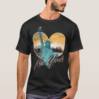 Camiseta NYC New York City Skyline Souvenir Statua de Liber