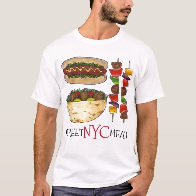 Camiseta NYC New York City Street Meat Falafel Hot Dog Tote (Anverso)