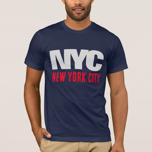 Camiseta NYC New York City USA Azul de la Marina Retro Vint (Anverso)
