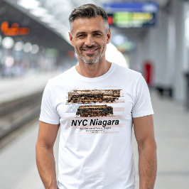 Camiseta NYC Niagara Steam Locomotor Perfil Bandera estadou