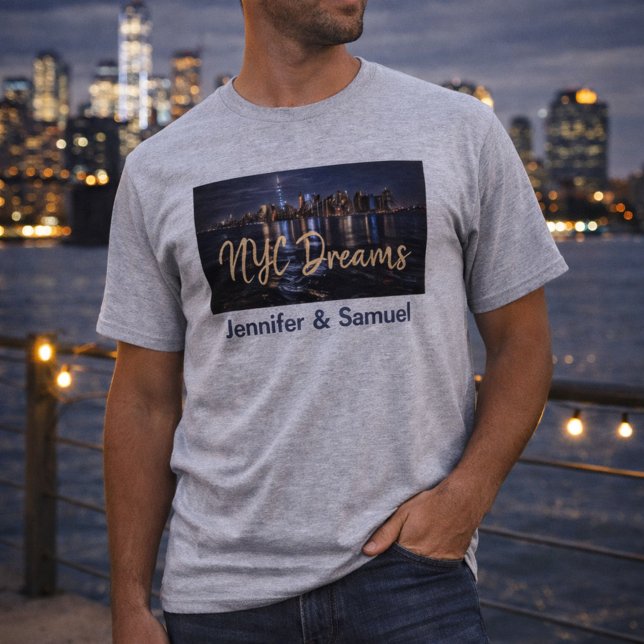 Camiseta NYC night lights, romance, and skyline dreams (Subido por el creador)