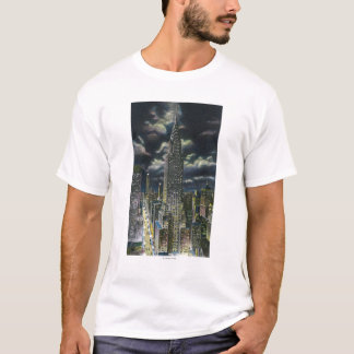 Camiseta NYC, nuevo edificio de YorkChrysler en la noche #
