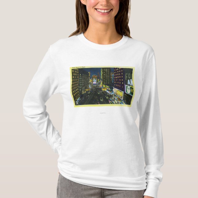 Camiseta NYC, nuevo YorkView del Times Square en la noche # (Anverso)