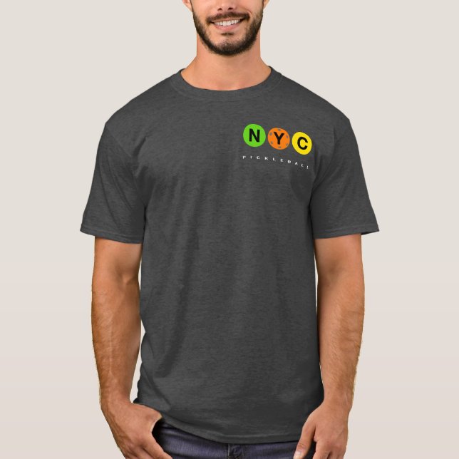 Camiseta NYC Pickleball - Ropa de bolsillo oscuro (Anverso)