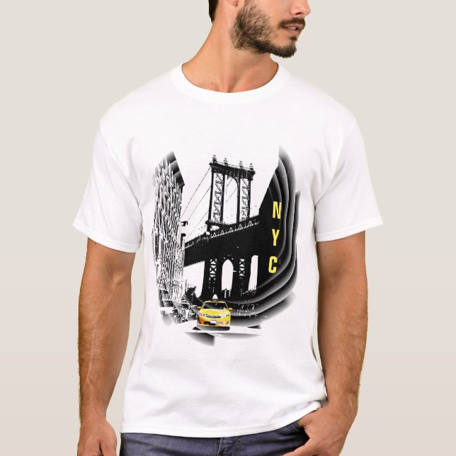 Camiseta Nyc Yellow Taxi New York City Moderno Pop Art (Anverso)