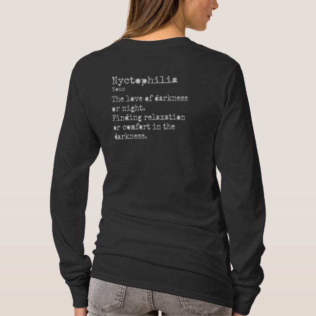 Camiseta Nyctophilia: Cuello de manga larga (Reverso)