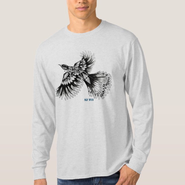 Camiseta NZ Tui por el arte de Joni NZ (Anverso)