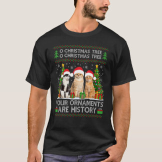 Camiseta O Árbol de Navidad Tus Ornamentos Son Historia Feo
