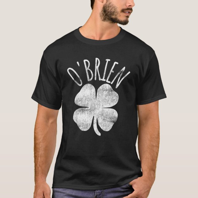 Camiseta O Brien Irish Clover St Patrick Día Fam coincident (Anverso)