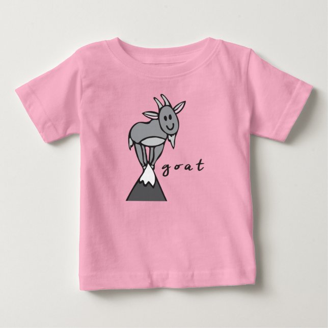 Camiseta o camiseta para el bebé de cabra (con bas (Anverso)