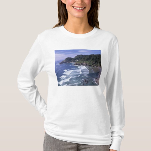 Camiseta O, costa de Oregón, faro de Heceta Head, en (Anverso)