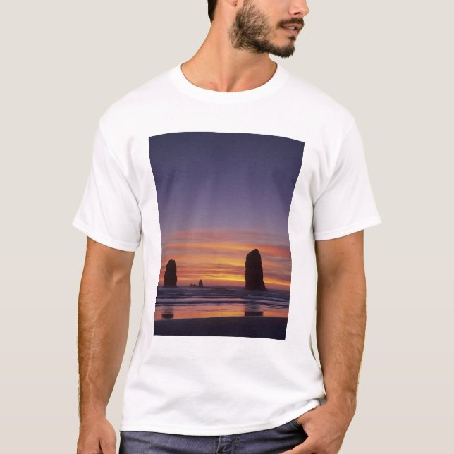 Camiseta O, Costa de Oregón, Playa de Cannon, estanques en (Anverso)