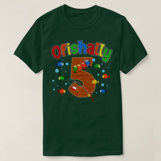 Camiseta O Fish Ally Un traje de cumpleaños 5 años pequeño (Diseño del anverso)