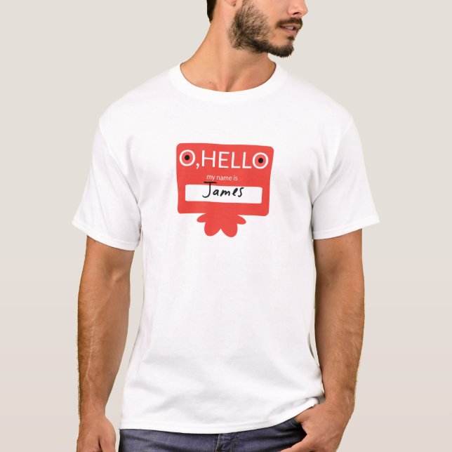 Camiseta O hola, mi nombre es James (Anverso)