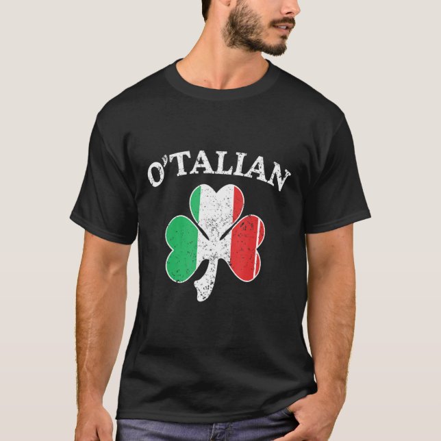 Camiseta O Italiano Italiano Shamrock St Patrics Day Me (Anverso)