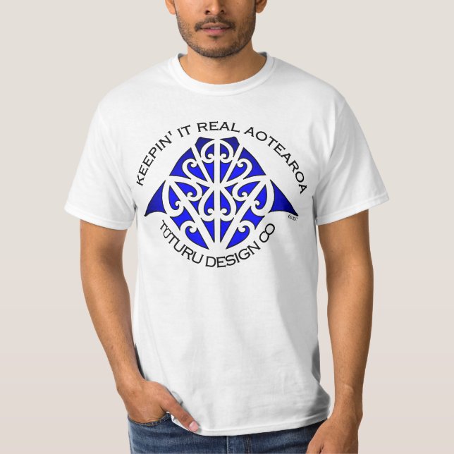 Camiseta o sudadera con capucha - azul de Maunga (Anverso)