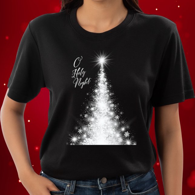 Camiseta O Vacaciones de noche sagrada Gllow White Christma (Subido por el creador)