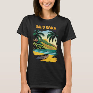 Camiseta Oahu Hawái Costa Tropical Palmeras Viaje