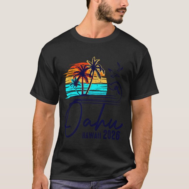 Camiseta Oahu Hawaii 2026 Vacation Beach Matching Family Gr (Anverso)