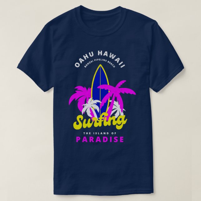 Camiseta Oahu Hawaii Banzai Pipeline Beach Surfing Island P (Diseño del anverso)