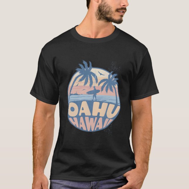 Camiseta Oahu Hawaii Beach Surf Summer Vacation (Anverso)