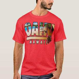 Camiseta Oahu Hawaii Con Islas Hawaianas
