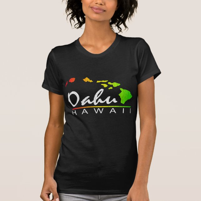 Camiseta OAHU Hawaii (diseño apenado) (Anverso)