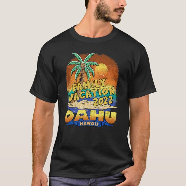 Camiseta Oahu Hawaii Family Vacation 2022 Beach Souvenir (Anverso)