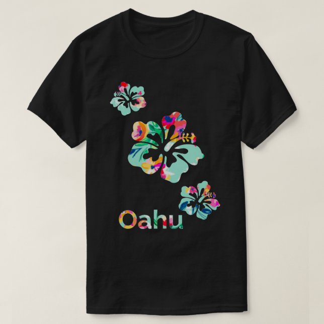 Camiseta Oahu Hawaii Hawaii Hawaii Surf Hibiscus Flower S (Diseño del anverso)
