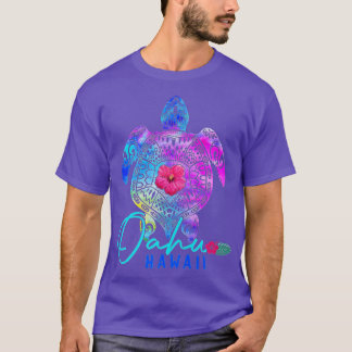Camiseta Oahu Hawaii Hawaii vacaciones de tortuga marina de