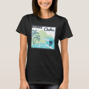 Camiseta Oahu Hawaii Surf Vacation Souvenir Palmas de Surfi