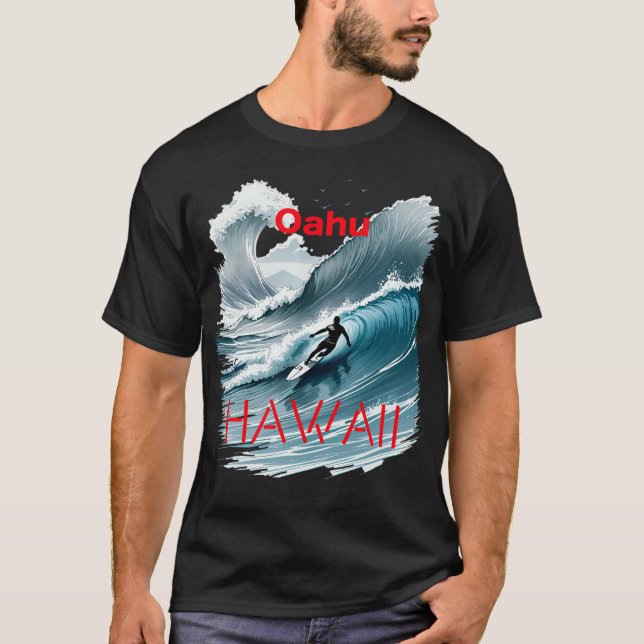 Camiseta Oahu Hawaii Surfing Wave (Anverso)