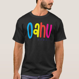 Camiseta Oahu Hawaii Vintage coloridas vacaciones en la pla
