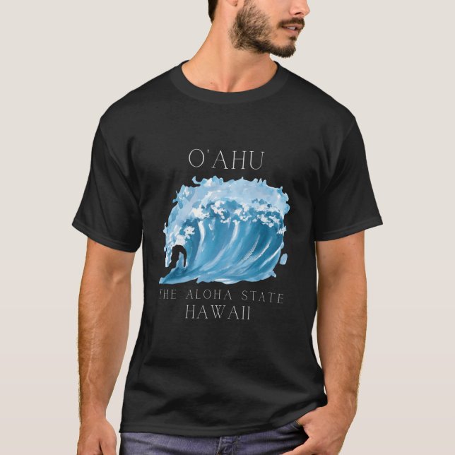 Camiseta O'Ahu Hawaii Wave Aloha State (Anverso)