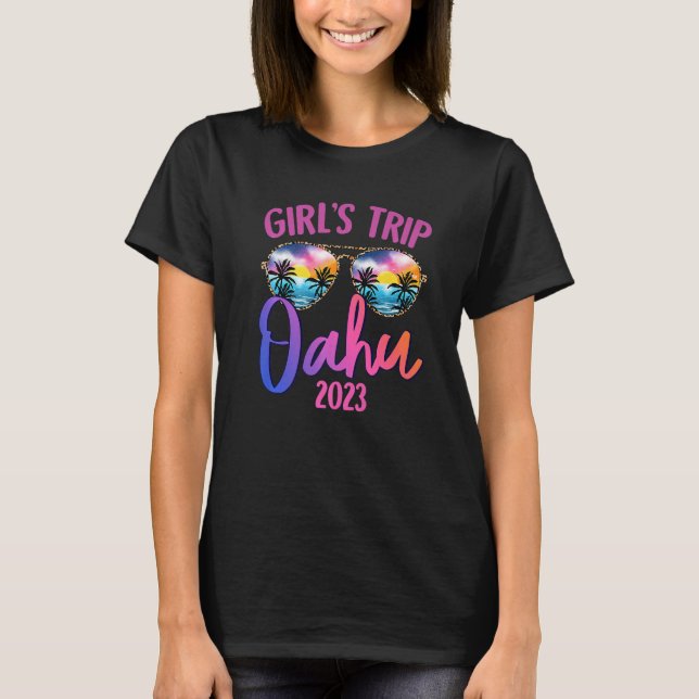 Camiseta Oahu Hawaiian 2023 Girls Trip Sunglasses Summer Gi (Anverso)