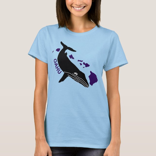 Camiseta Oahu - Humpback de las Islas Hawaii Púrpura (Anverso)