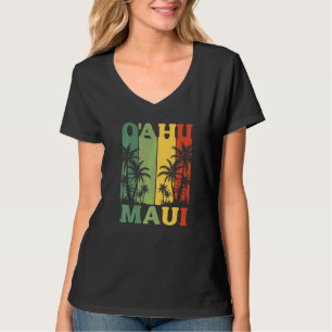 Camiseta Oahu Maui Hawaiano Retro Isla de Hawaii Playa de