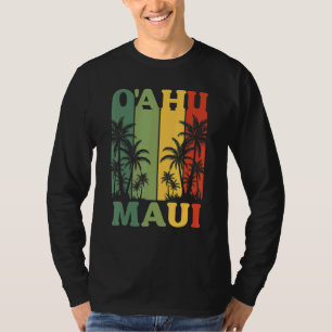 Camiseta Oahu Maui Hawaiano Retro Isla de Hawaii Playa de