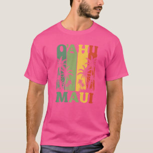 Camiseta Oahu Maui Hawaii Retro Hawaii Island Palm Beach