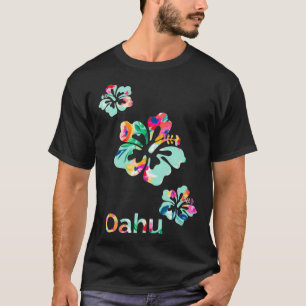 Camiseta Oahu T Hawaii Hawaii Hibiscus flor Surfista