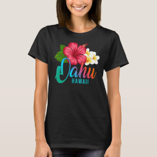 Camiseta Oahu Vacante Con Flujo Tropical Hibiscus Hawaiano