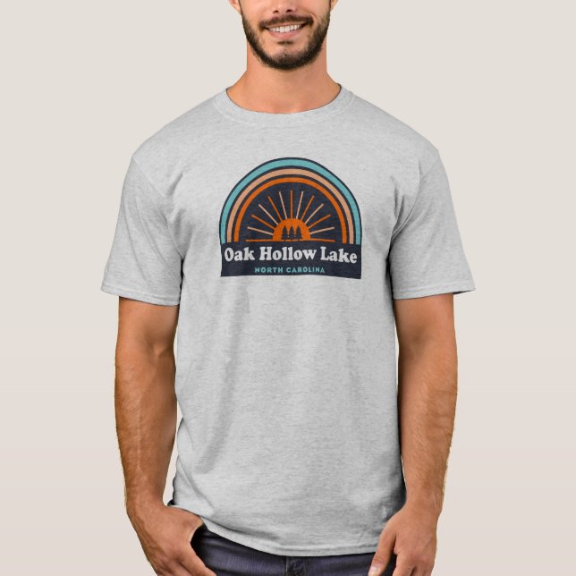 Camiseta Oak Hollow Lake North Carolina Rainbow (Anverso)