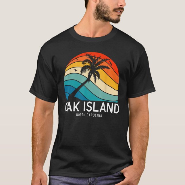 Camiseta Oak Island Beach North Carolina Beach Palm Tree So (Anverso)