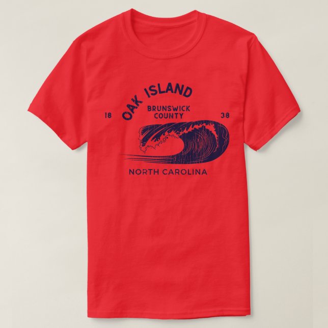 Camiseta Oak Island NC Beachving Summertime Waves (Diseño del anverso)
