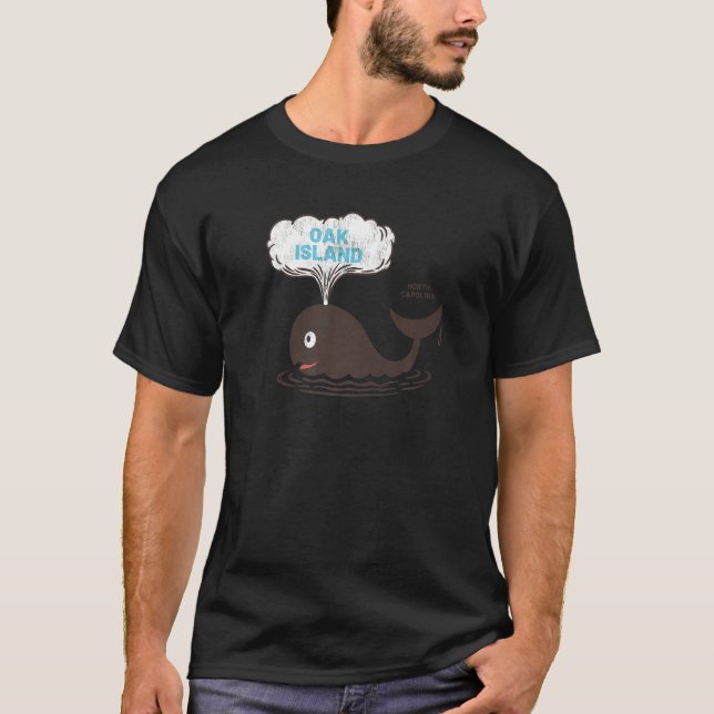 Camiseta Oak Island NC Summertime Vacationing Whale Spout (Anverso)