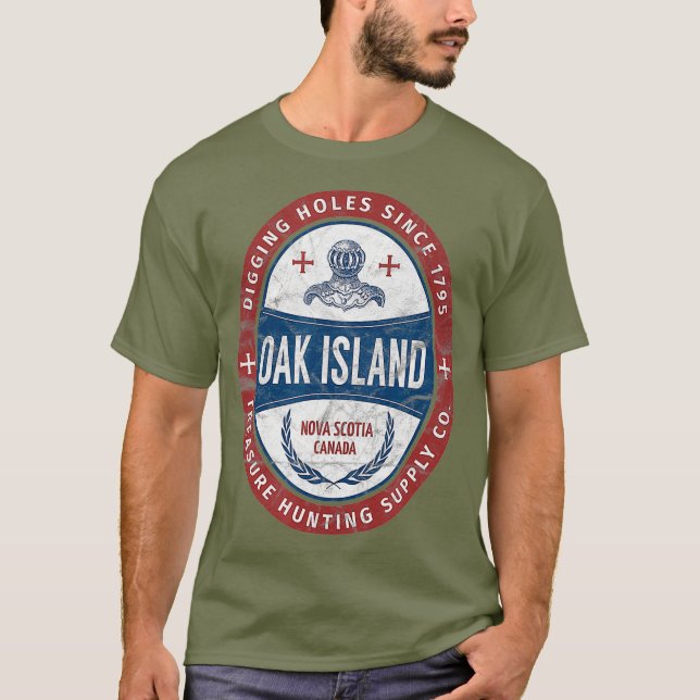 Camiseta Oak Island Treasure Hunting Retro Templar Knight (Anverso)