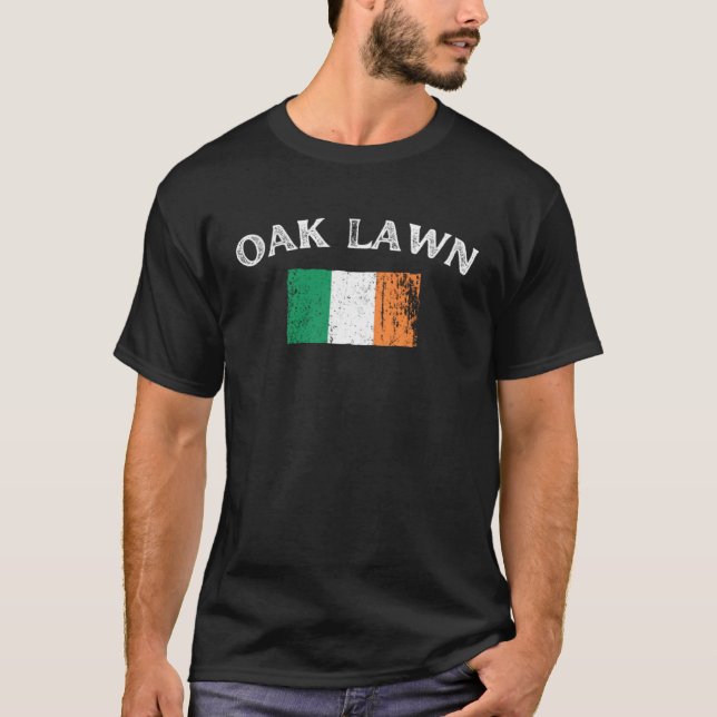 Camiseta OAK LAWN ILLINOIS Irish American Flag Badge (Anverso)