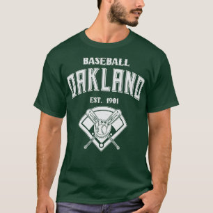 Camiseta Oakland Baseball Est 1901 Vintage White Text